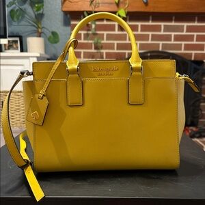 Kate Spade Yellow Satchel with Gold Hardware